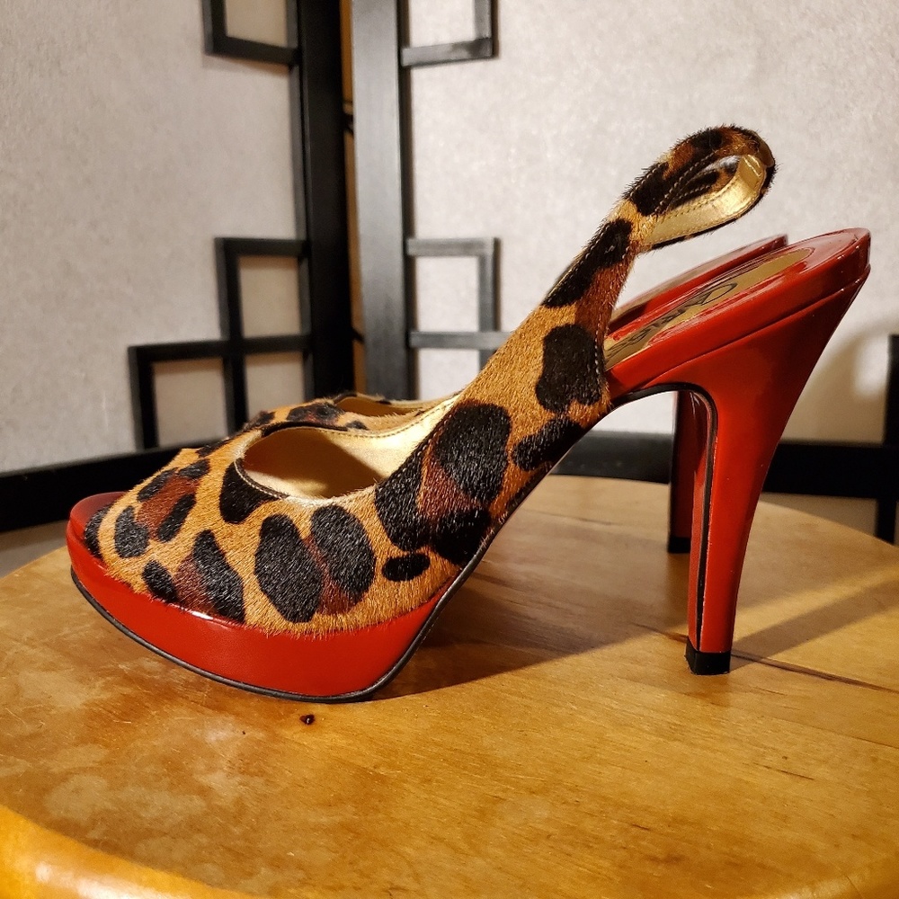 Carlos Santana Elise Leopard Heels US 6.5